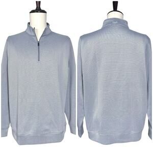 Hickey Freeman | Men | Stripe Stretch Performance 1/4  Zip Golf Pullover | Large